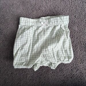 H&M Light Green Gingham Baby Shorts